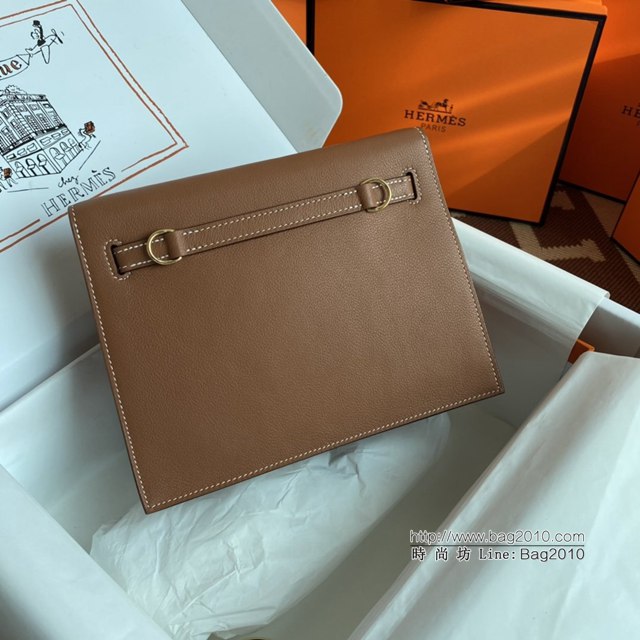 Hermes女包 愛馬仕Kelly DanSe包 金粽金銀扣 evercolor皮 進口密蠟線全手工 Hermes跳舞包  tdh2200